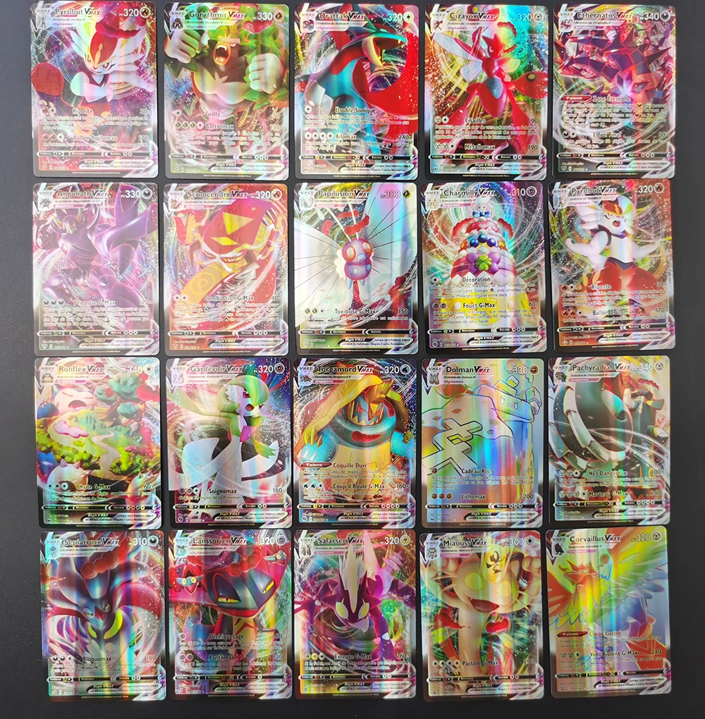 Cartas de Pok&eacute;mon en franc&eacute;s m&aacute;s reciente, juguete hologr&aacute;fico de arco&iacute;ris, Vmax V Energy, 2021-3