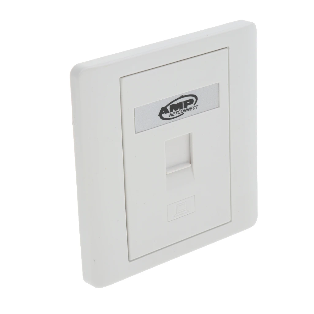 Плоская однопортовая сетевая пластина RJ45 Rj11 1 Gang Ethernet с разъемом Keystones-(белый) |