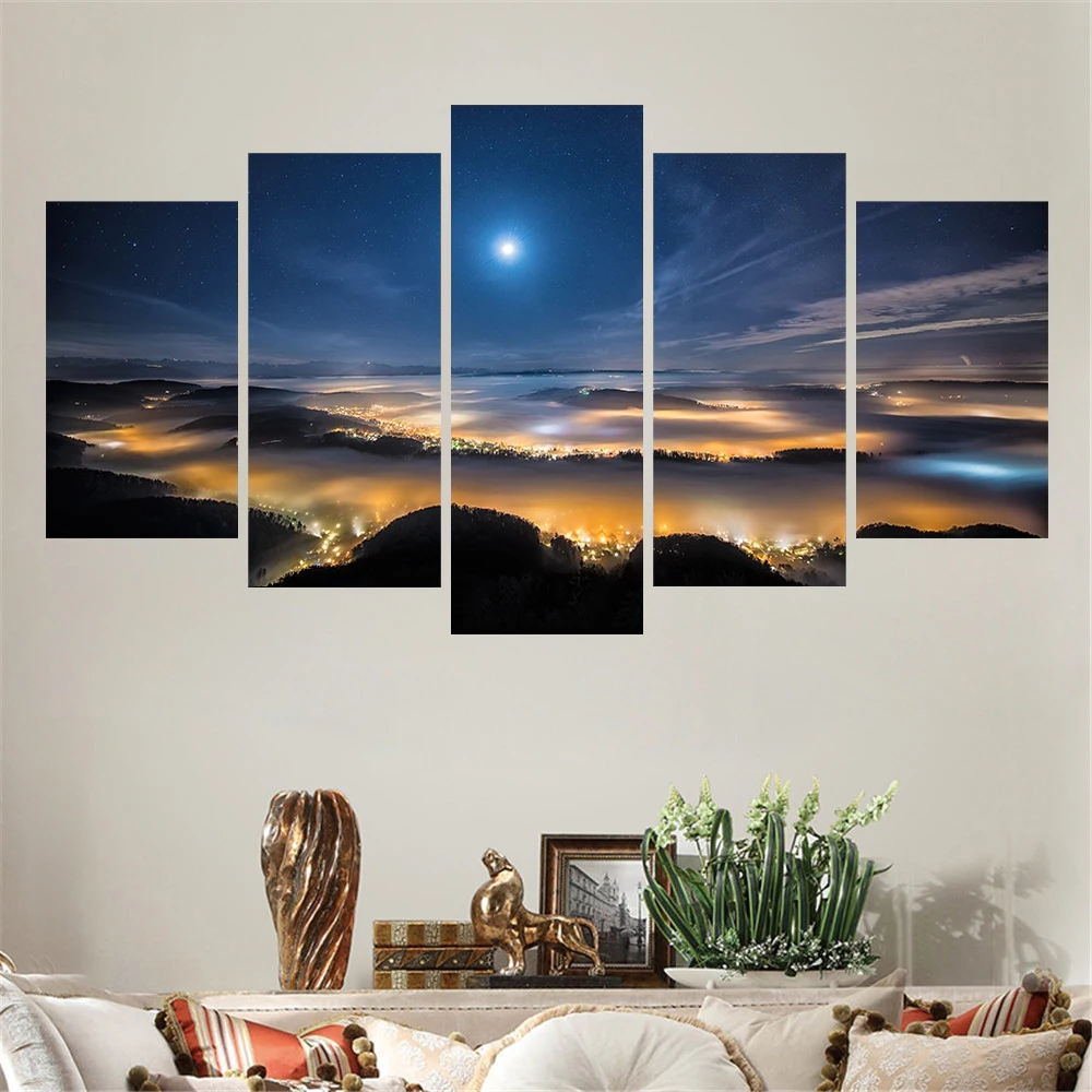 Настенная живопись на холсте домашний декор рамка плакат 5 панелей процветающие