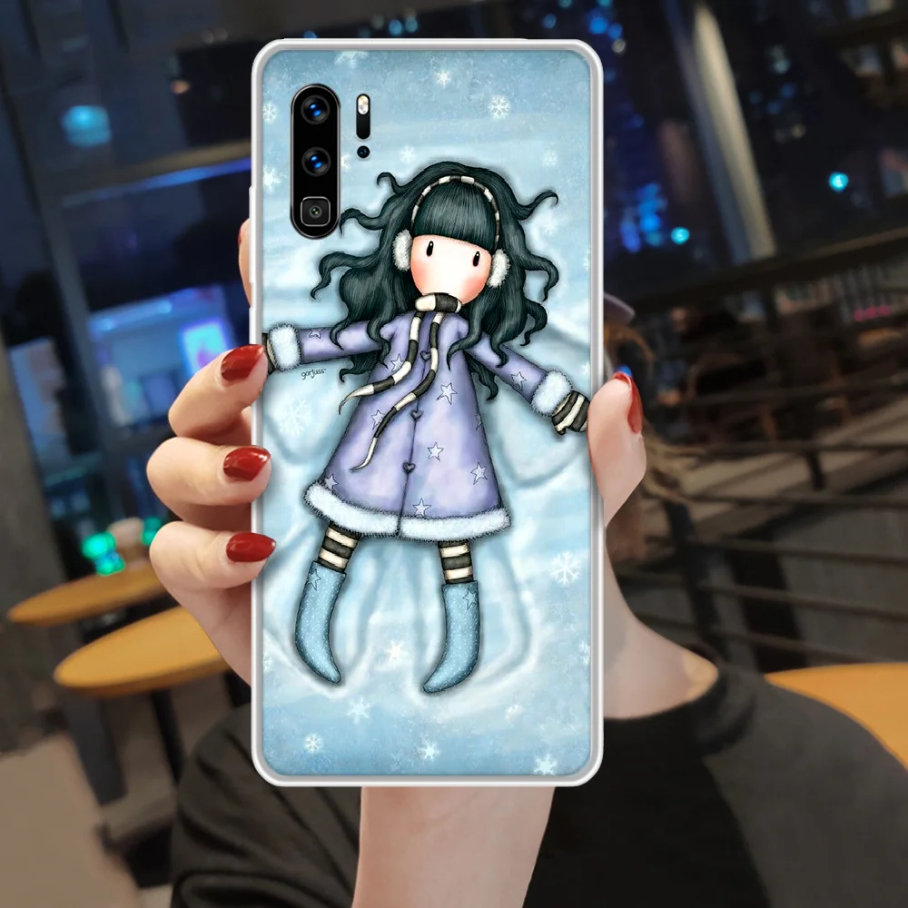

Santoros Cartoon Gorjuss cute Phone Case hull For HUAWEI p 8 9 10 20 30 40 smart Lite 2017 19 Pro Z transparent cell cover