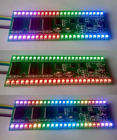 5V RGB MCU регулируемый дисплей двухканальный двойной 24-светодиодный индикатор уровня Бесплатная доставка