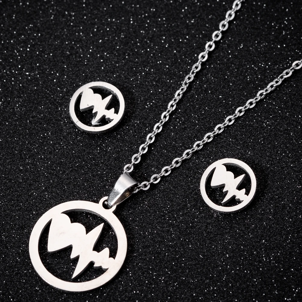 FENGLI набор украшений в форме сердца длинная цепочка с электрокардиограммой чокер