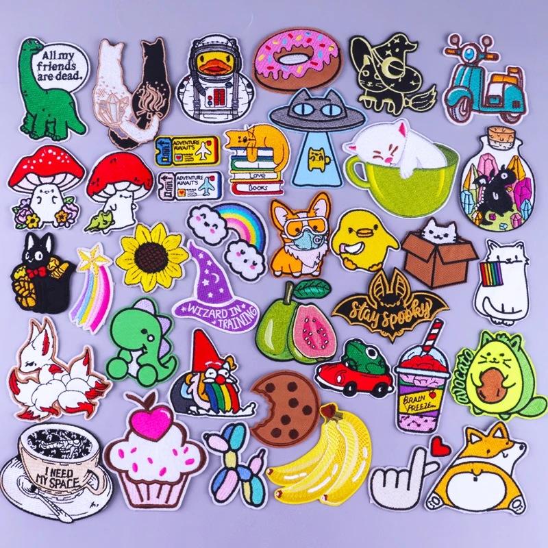 Милые вышитые нашивки с уткой аппликация для детской одежды сделай сам утюгом