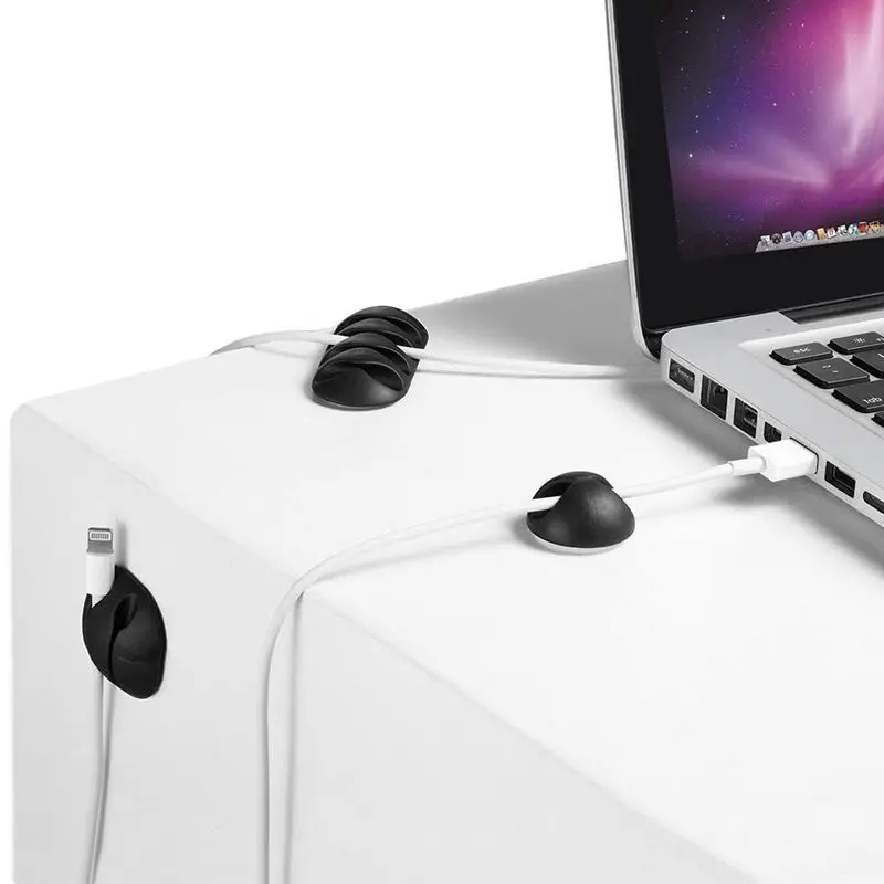 Горячий Кабельный органайзер 10 упаковок системы управления шнуром черные