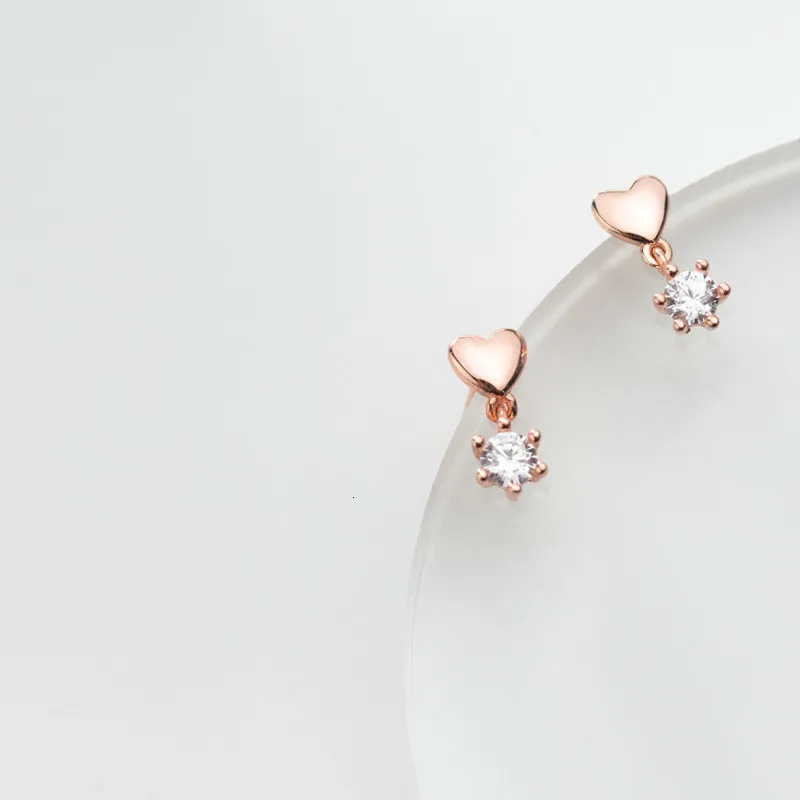 

2019 100% 925 Sterling Silver Jewelry Fashion Cute Tiny Hollow Heart Stud Earrings Gift For Girls Kids Lady