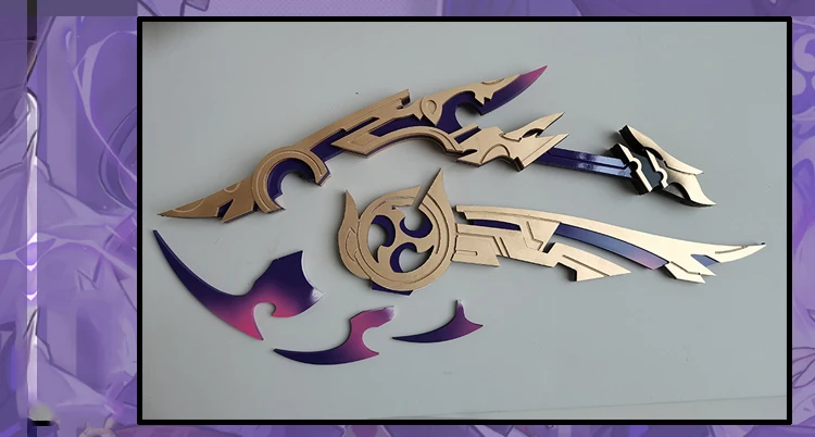 Game Genshin Impact Raiden Shogun Baal Cosplay Bow and Arrow PVC Props Weapons for Halloween Carnival Fancy Party Accessories |