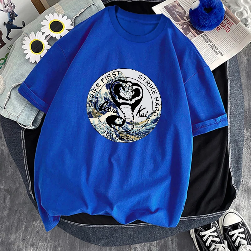 

Man T shirts Cobra Kai Print Oversized Hip Hop Plus Loose Black Short Sleeve Top Tee Brand Summer Personality Harajuku Tshirts