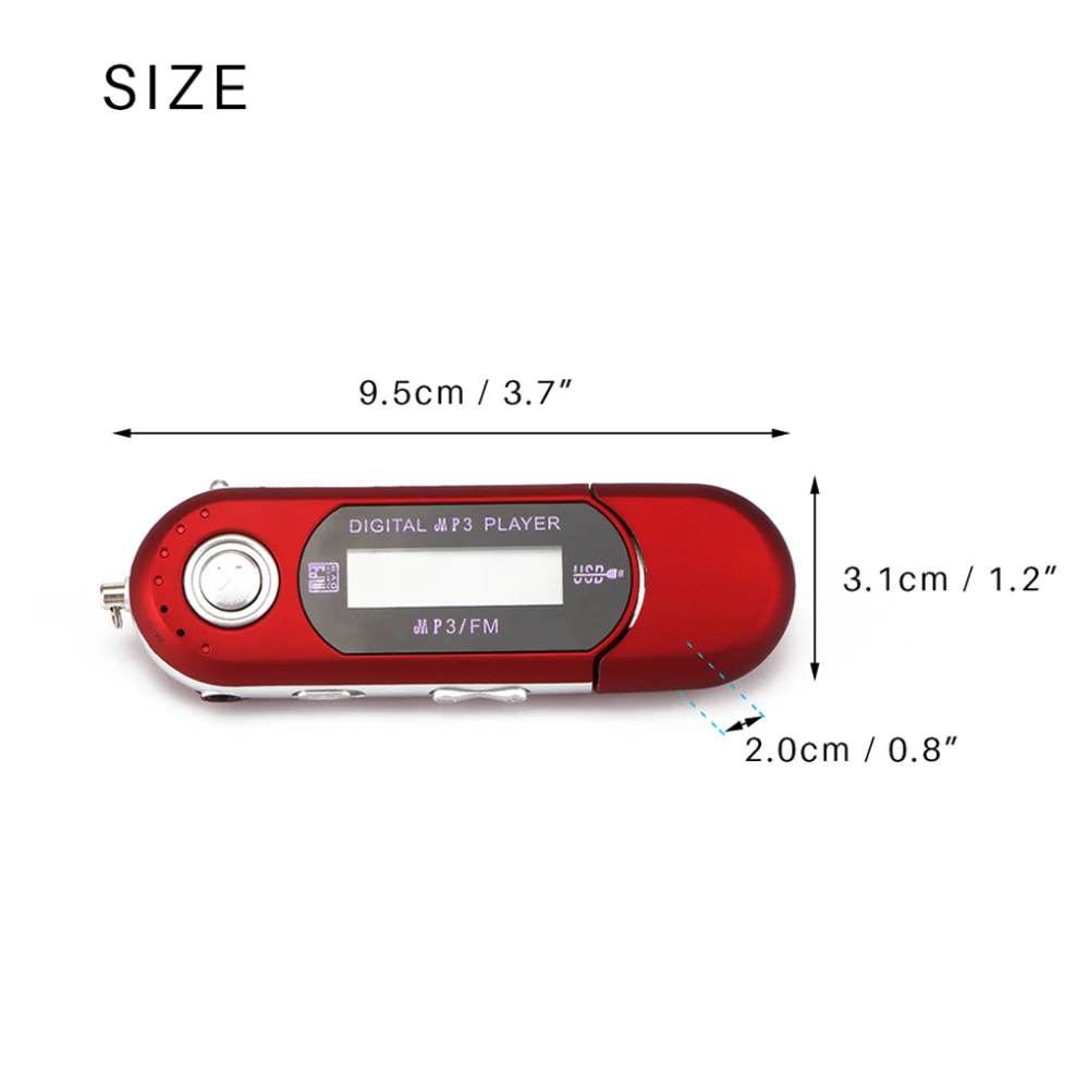 Портативный мини-USB-флеш ЖК-цифровой MP3-плеер с поддержкой слота для TF-карты