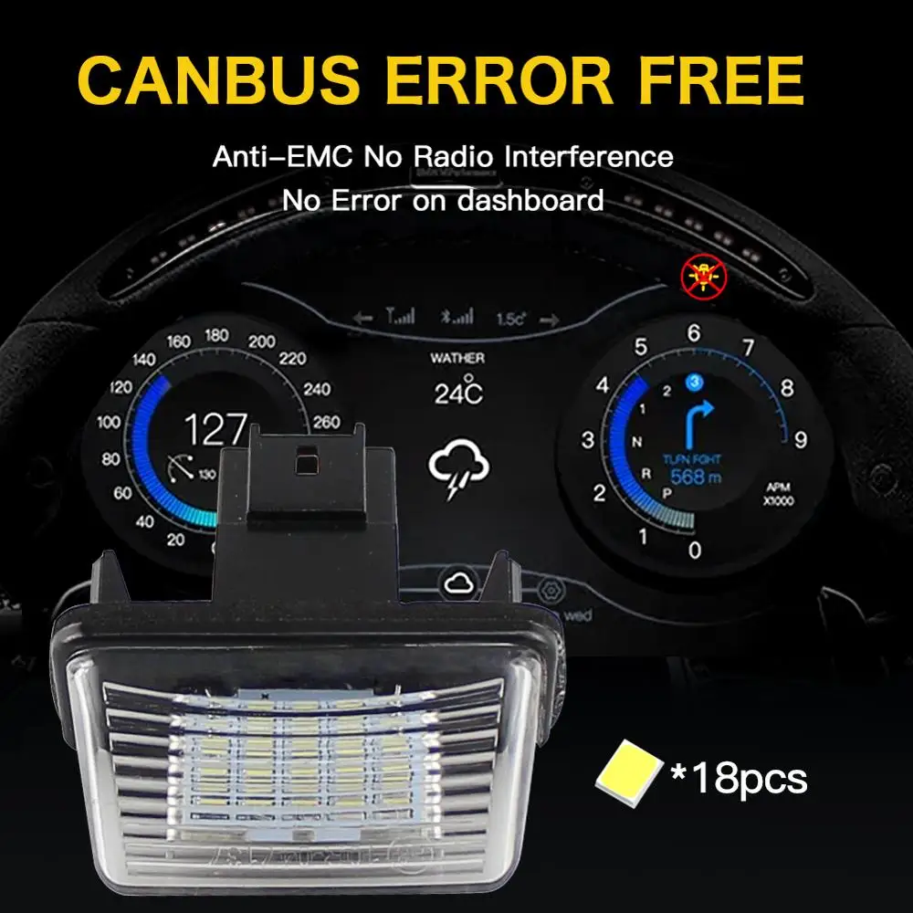 Светодиодный CANBUS номерной знак светильник база для Citroen C3 II Picasso C4 C5 C6 Berlingo(B9/M49/M59)