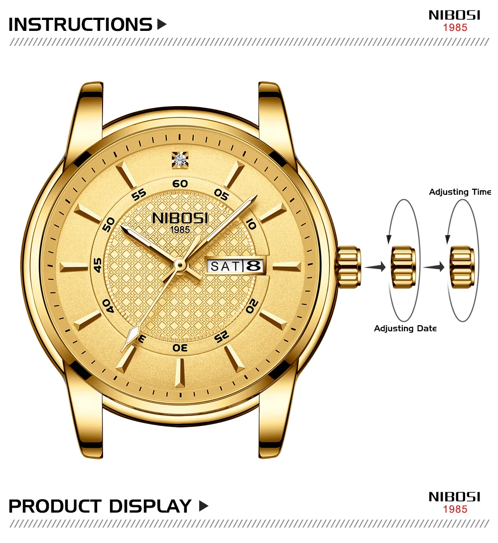 

NIBOSI VIP Quartz Watch Men Waterproof Retro Clock Male Watch Calm Atmosphere Stainless Steel Wrist Watch