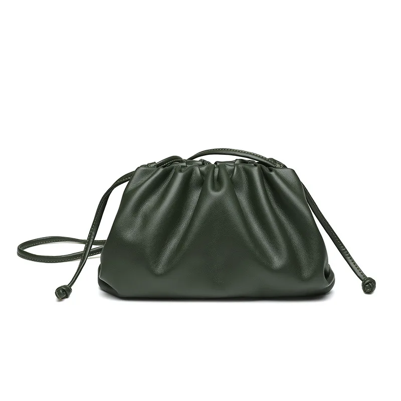 Green 39x11x18cm Модная кожаная мягкая гофрированная большая сумка-мессенджер на плечо, Высококачественная женская дизайнерская сумка, повседневный клатч - Цвет: Green 39x11x18cm