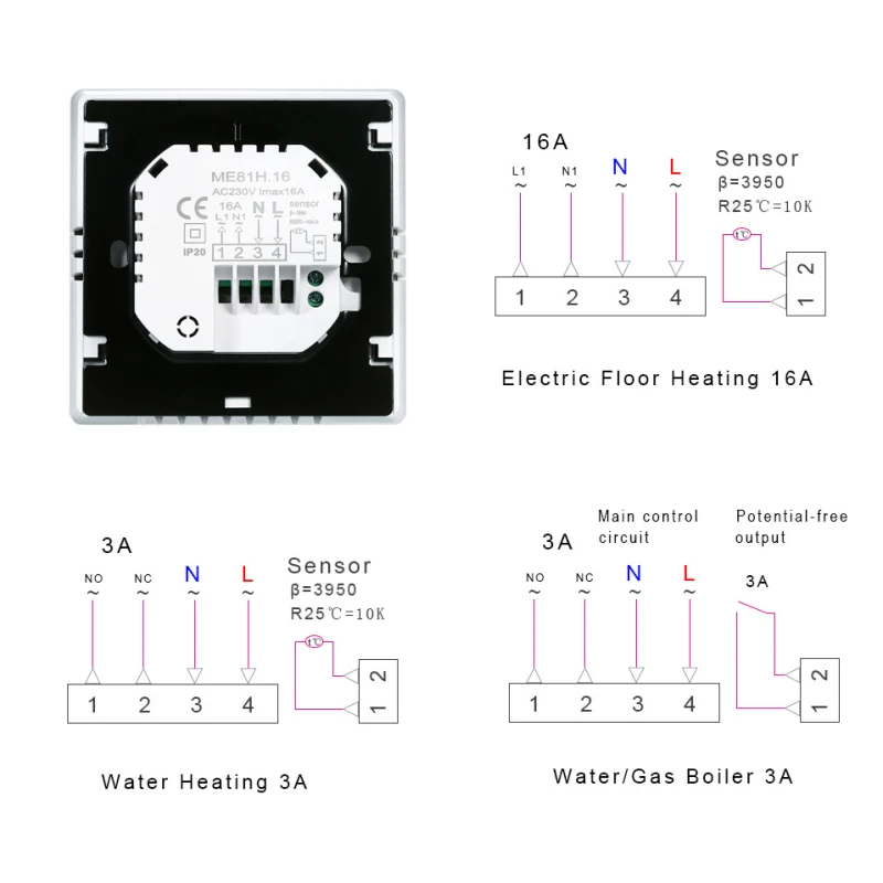 

Thermostat Temperature Controller for Electric floor Heating,Water/Gas Boiler, WiFi Smart Thermostat Home Automation Modules