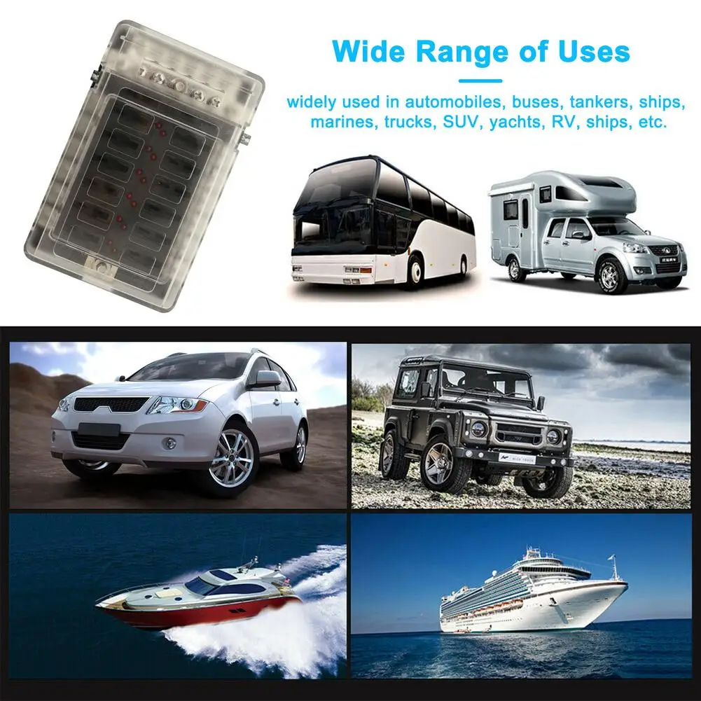 DC12-32V 6/12 Way блок предохранителей теплостойкость широко используется для