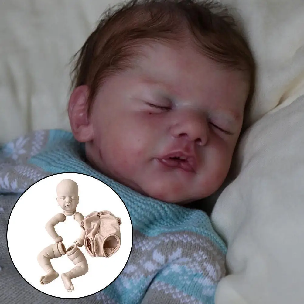

19-inch Popular Sweet Sleeping Baby Silicone Material Soft Fresh Color Cute Rebirth Doll Parts Unassembled