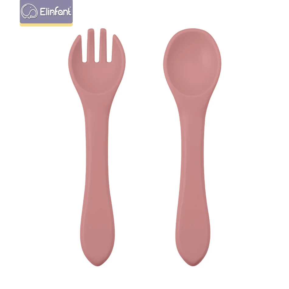 

Вилка Elinfant с силиконовой ручкой для детских пищевых добавок и силиконовой ложкой для кормления детей