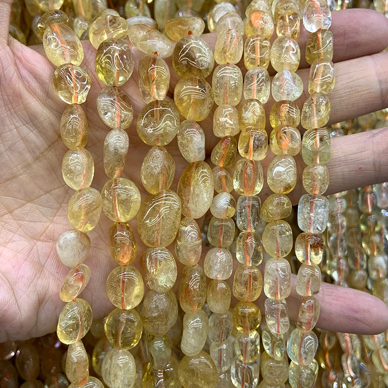 Natural Citrines Quartz Beads Freefrom Potato Loose DIY For Jewelry Making Accessories 15'' Women Men Gift | Украшения и