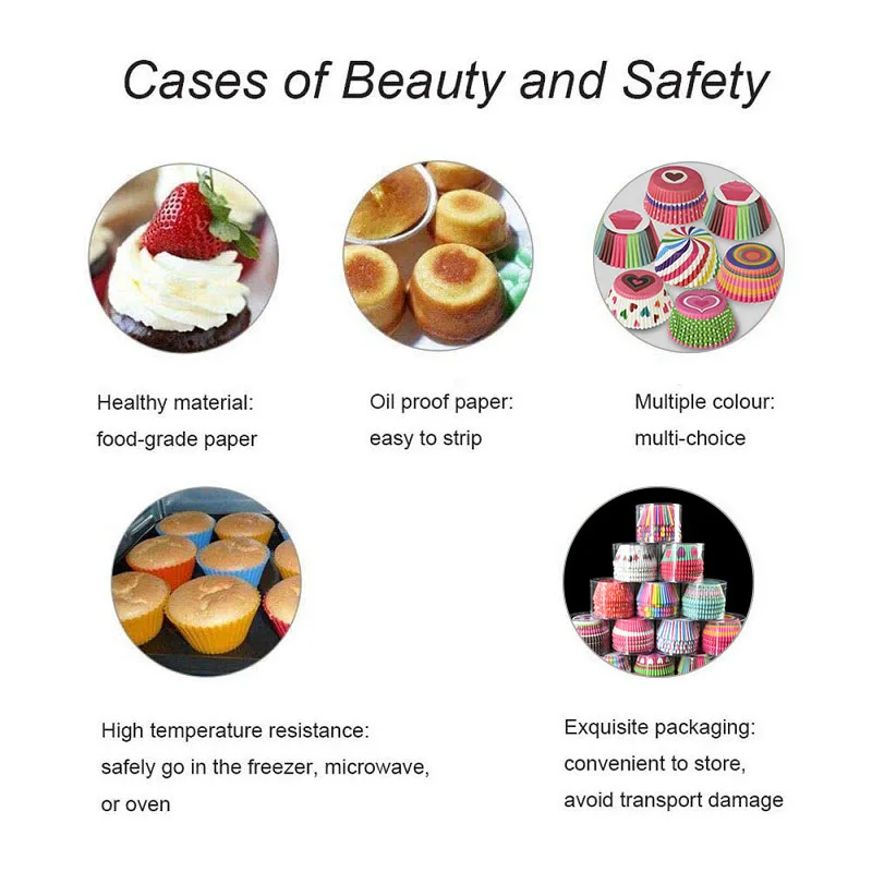 

CN 100PcsCupcake Paper Cups Cupcake Liner Baking Muffin Box Cup Case Party Tray Cake Decorating Tools Birthday Party Decor