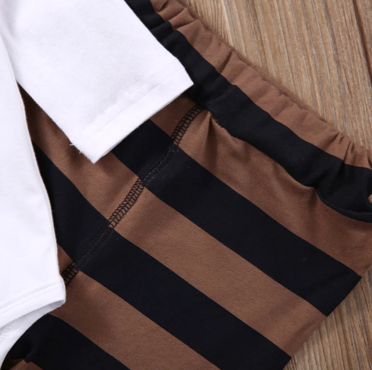 3PCS Set Newborn Baby Girl Boy long sleeve o-neck ox cow head Romper +striped Pants +Hat Outfits Clothes 0-18M | Детская одежда и