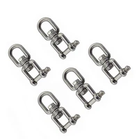 5pcs stainless steel 304 anchor chain swivel ring shackle 4mm 5mm 6mm 8mm 10mm rigging hardware swivel ring shackle