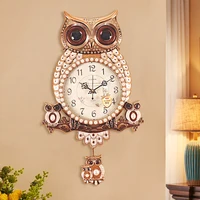 Owl pendulum living room luxury creative clock children's room pendulum watch home bedroom high-grade silent pendulum decoration