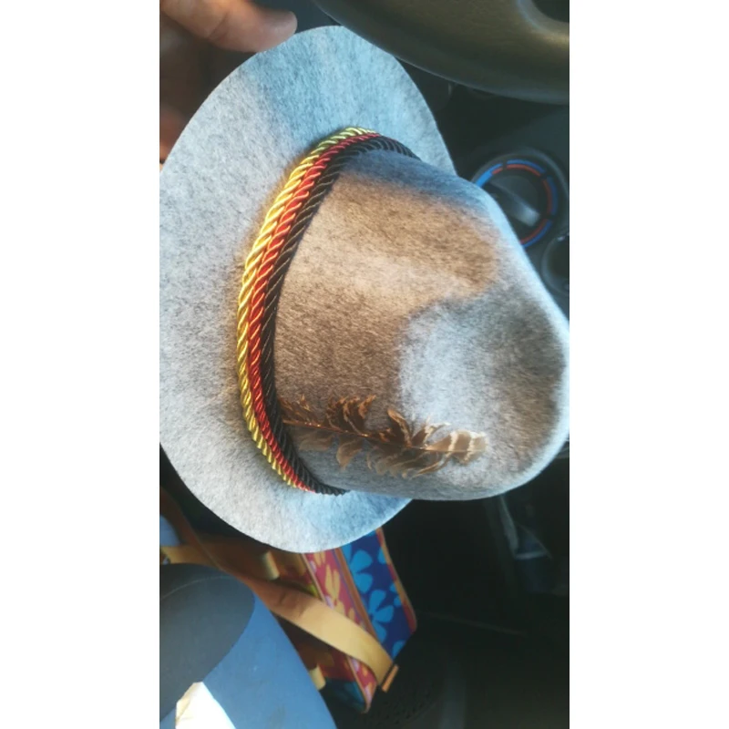 Однотонные шляпы-федоры унисекс декоративная шапка с цветной лентой немецкая