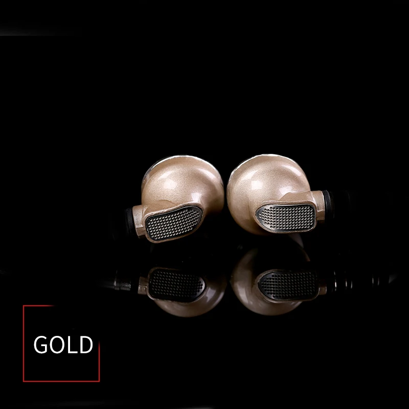 gold with mic SENFER DT6 Pro в ухо наушник 1DD+ 2BA Динамический драйвер блок HIFI наушник с MMCX съемный Отсоединяемый кабель металлический наушник - Цвет: gold with mic