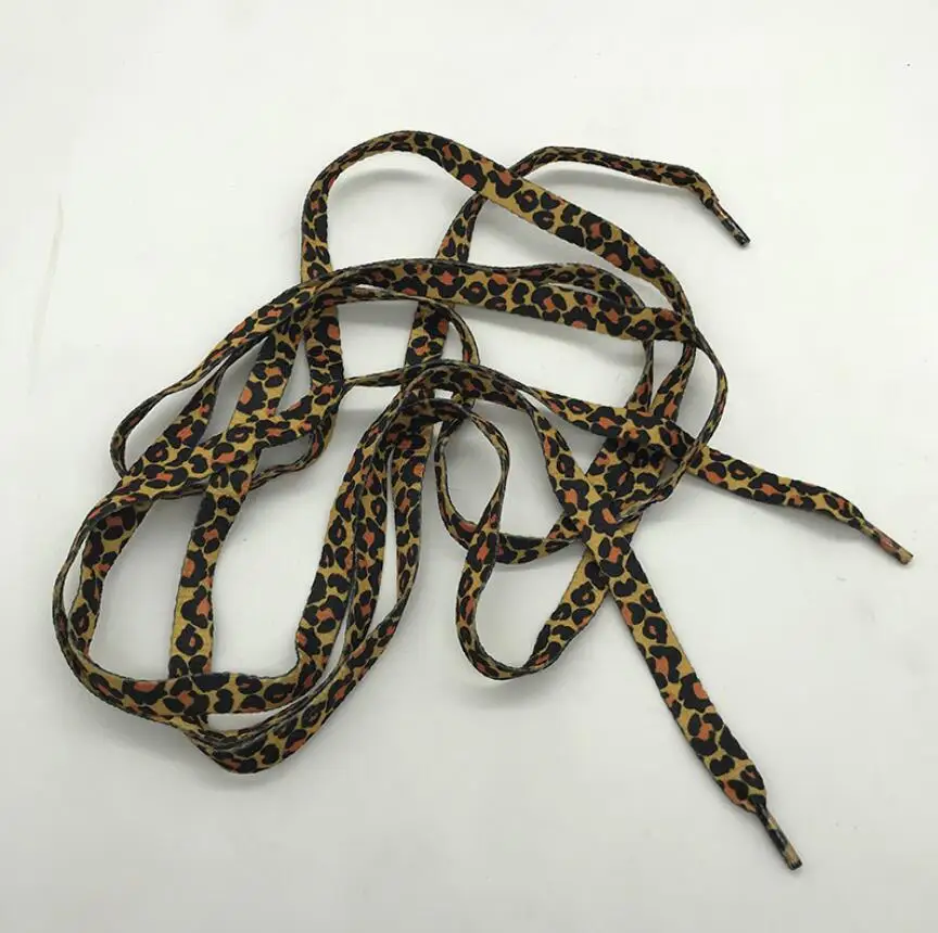 10 Pairs 120m/47inch Leopard Print Shoelaces Polyester Shoe Laces Boots Sneakers Shoelace Strings