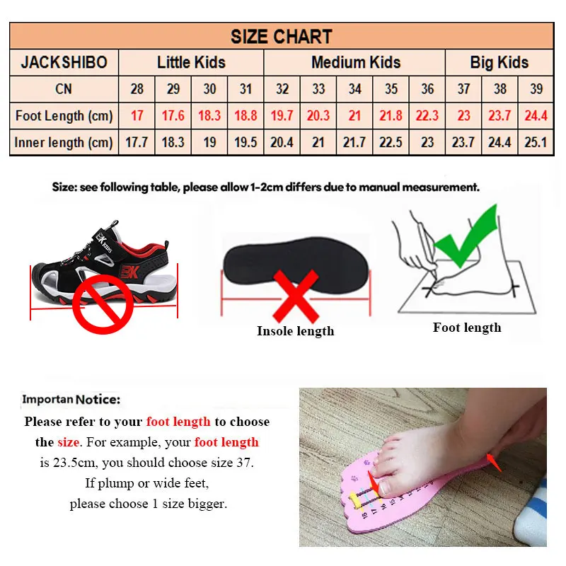 JACKSHIBO детские сандалии летние с вырезами пляжные закрытым носком для детей