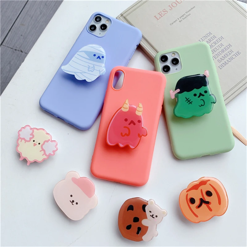 Cute Cartoon Ghost Devil Foldable Expand Phone Stand Holder For iPhone Samsung Xiaomi Cellphones Universal Finger Ring Grip