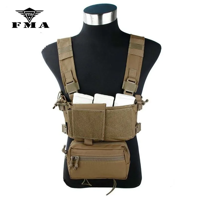 

FMA TMC Tactical Vest Cordura SS Micro Chest Rig Low Profile Mini Tactical Fight Vest Rig Set Coyote Brown Free Shipping