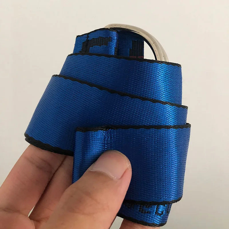 Blue off belt Желтый, Харадзюку, вышивка, холст, буквы, двойное кольцо, пряжка, длинный ремень, женские ремни, для женщин, Роскошные, дизайнерские, брендовые ремни - Цвет: Blue off belt