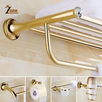ZGRK Luxury Crystal Bathroom Accessories Set Gold Polished Bath Hardware Set Wall Mounted Bathroom Products banheiro
