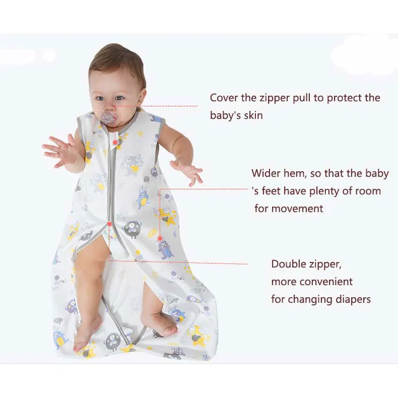 Spring & Autumn & Winter Baby Sleeping Bag For Girls Kids Split Leg Sleepsacks Children Cotton Pajamas Jumpsuit Bedding Set