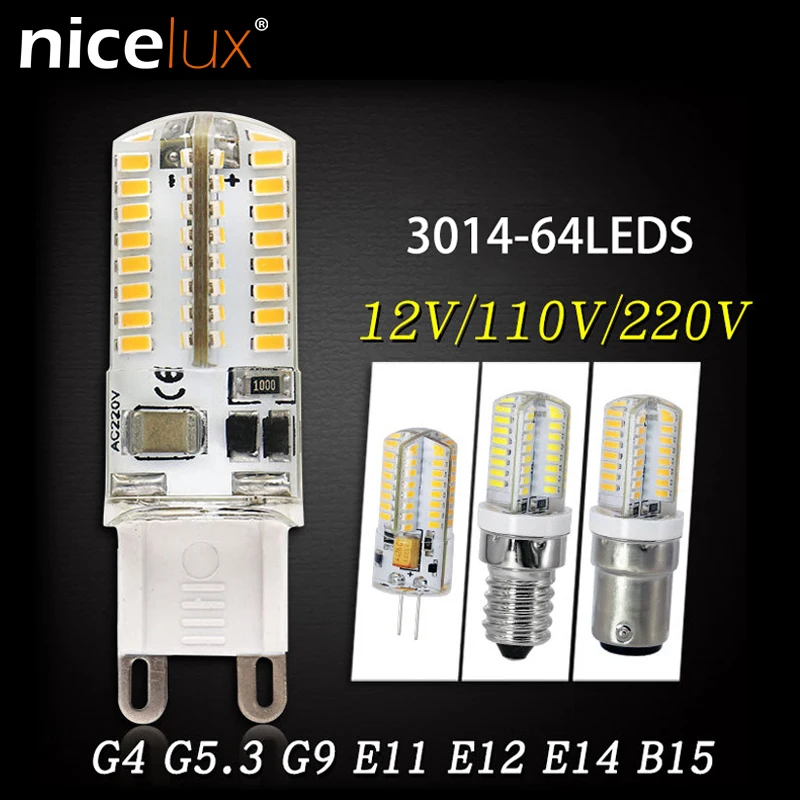 G4 G9 B15 светодиодный светильник мини 2 5 W AC 64 лампы Люстра 110/220V супер яркий COB
