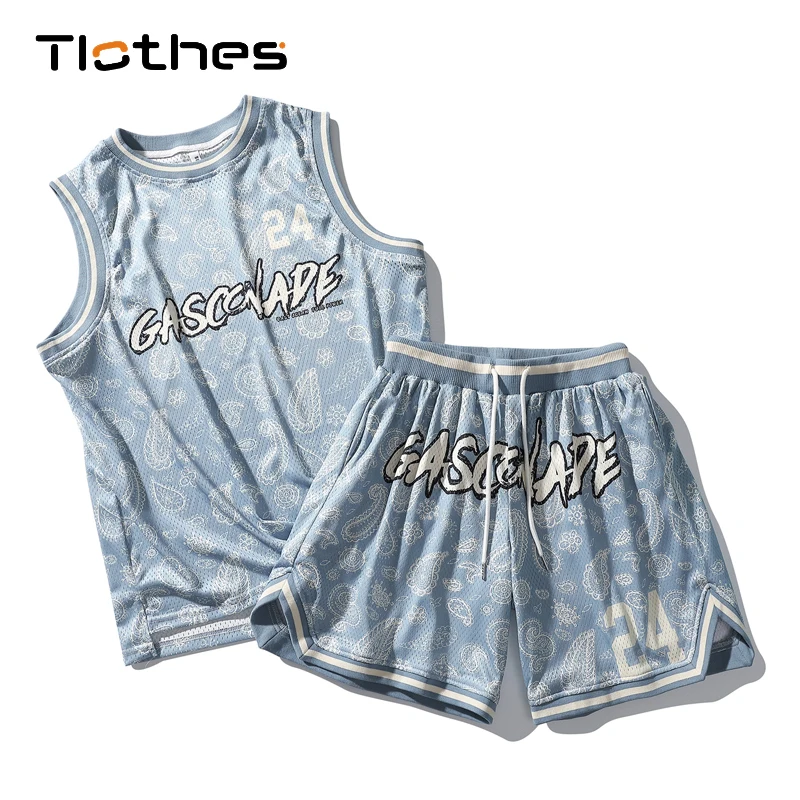 

Набор баскетбольных футболок с мультяшным принтом, мужская спортивная одежда, баскетбольная форма, мужские быстросохнущие футболки в стил...