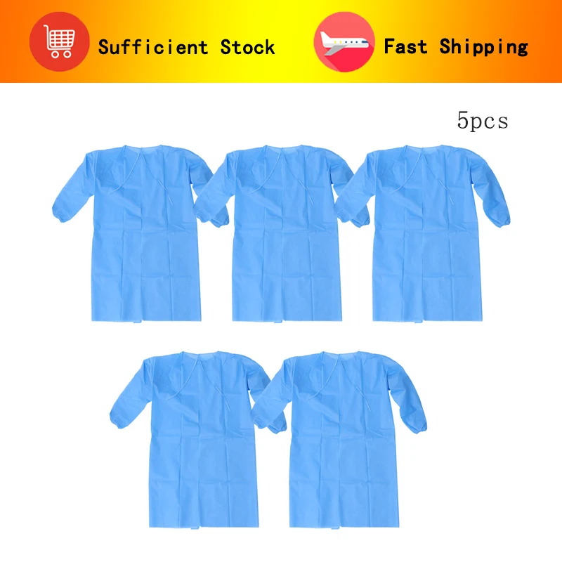 5 шт одноразовые фартуки нетканые пыленепроницаемые Регулируемые защитные