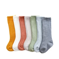 baby solid color long tube socks autumn and winter baby cotton warm knee high socks children breathable comfortable leg warmers