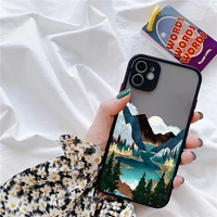 hand painted phone case for iphone 12 11 13 pro max mini 6s 7 8 plus se 2 case for iphone x xs max xr scenery cover shockproof