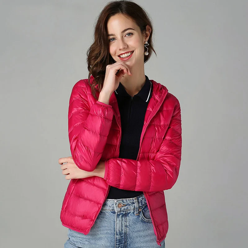 

Ladies Jacket Hooded Plus Size 8XL Ultra Light Warm Duck Down Filler Female Spring Coats Fashion Slim Style Coat Fall 2020 Women