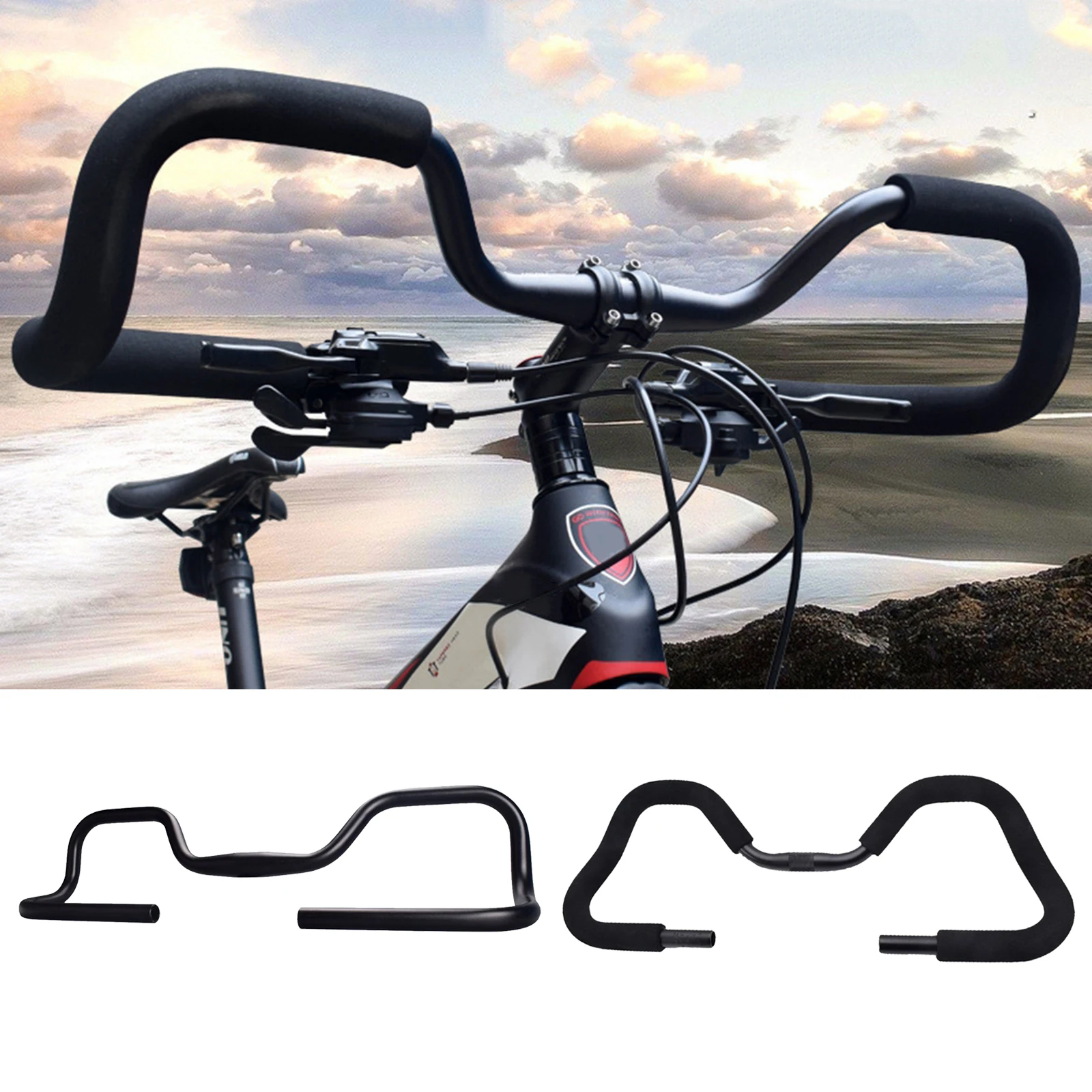 

Mountain Bikes Handlebar Bicycles Handlebar 31.8mm Aluminum Alloy Bicycle Accessories Black