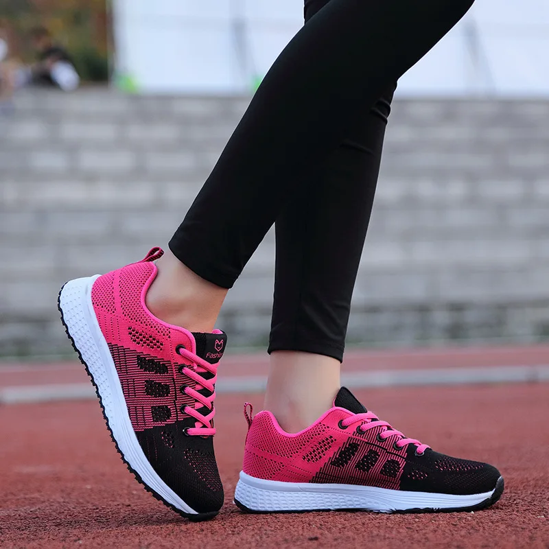 Кроссовки женские сетчатые на платформе дышащие Вулканизированная подошва