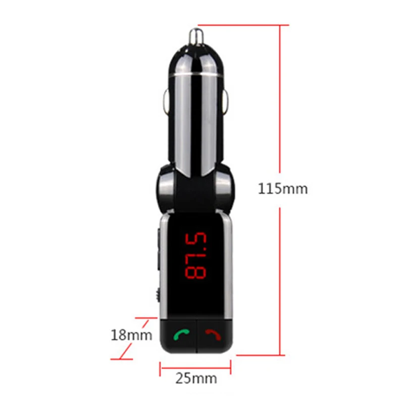 

Bc06 Lcd Display Car Bluetooth Mp3 o Player Fm Transmitter Handsfree Dual Usb Car Charger