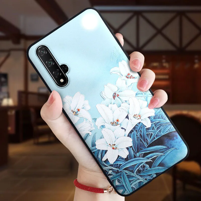 Объемный цветок чехол с тиснением для huawei y9 y6 y7 p10 p20 p30 lite рro mate10 20 30 honor 20 10i 9x 8x p smart чехол из мягкого ТПУ