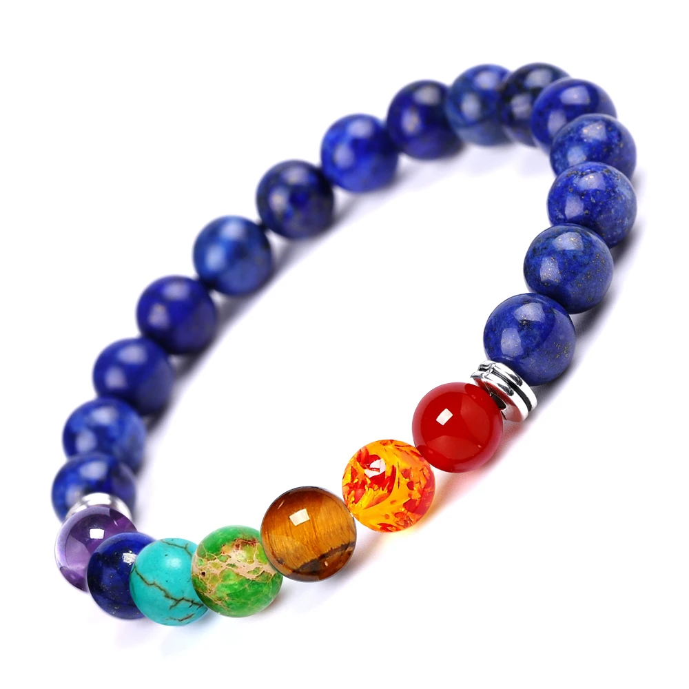 Браслет из натурального камня Лазурит с диффузором эфирных масел 7 чакр для