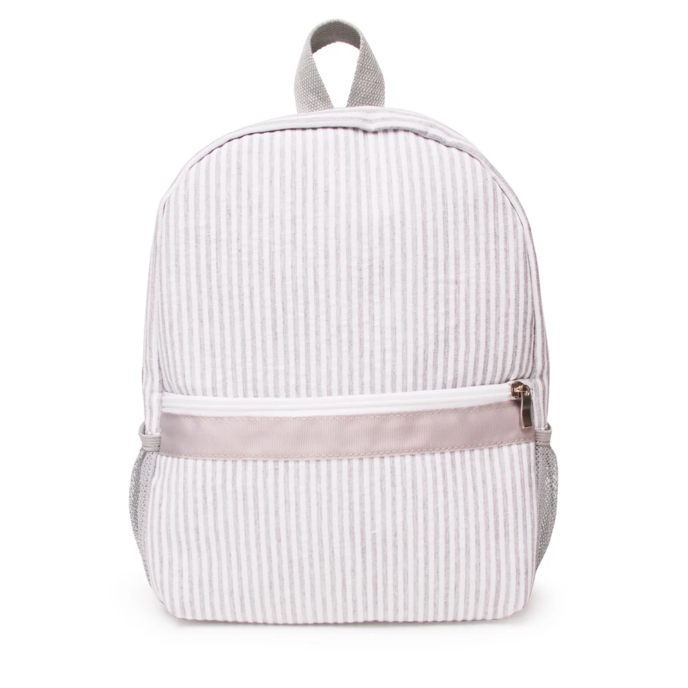 

Seersucker Stripes Backpack for Kids Toddler Seersucker Backpack With Side Mesh Pockets DOMIL111-187