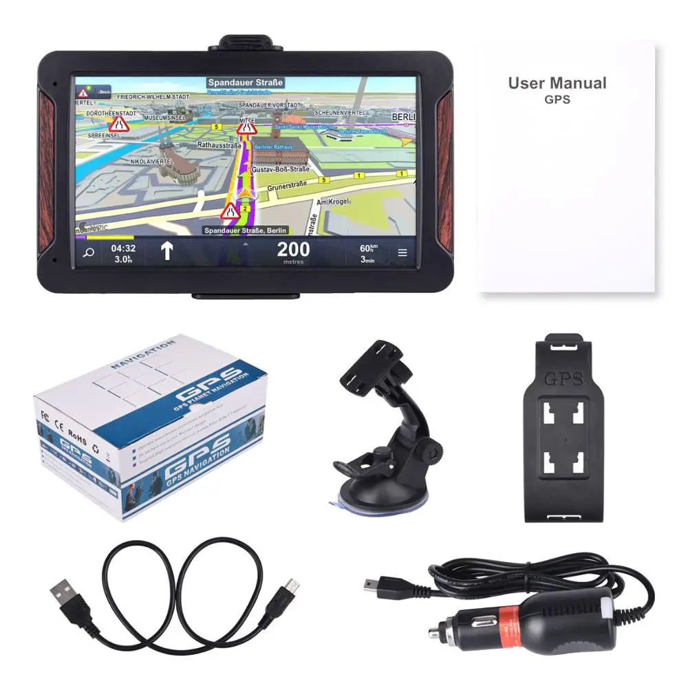 Навигатор для грузовых автомобилей 710H Oriana 7" HD 8G 256MB емкостной сенсорный экран, GPS-навигация, FM, Bluetooth, AVIN, последние карты Европы.