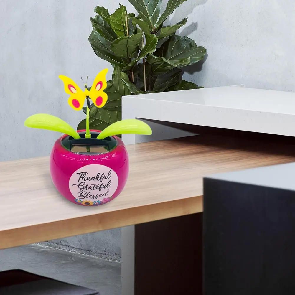 Украшение на солнечной батарее для автомобиля танцующий цветок качающийся