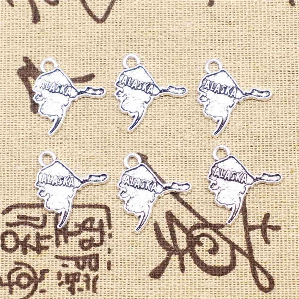 

Pendants Jewelry Making 10pcs 22x20mm Antique Silver Color Alaska Charms