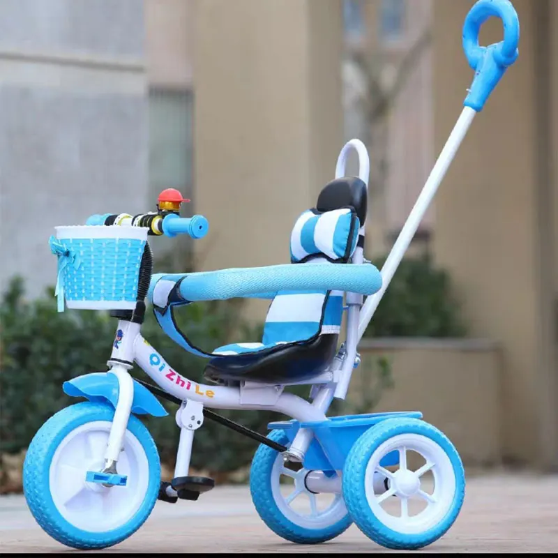 Детский трехколесный велосипед нескользящая шина складная педаль детский с