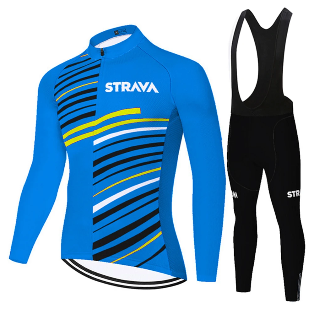 

Breathable Long Sleeve Cycling Set Mountain Bike Clothing Autumn Bicycle Jerseys Clothes Maillot Ropa Ciclismo STRAVA